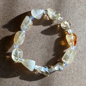 citrine and opalite beaded bracelet